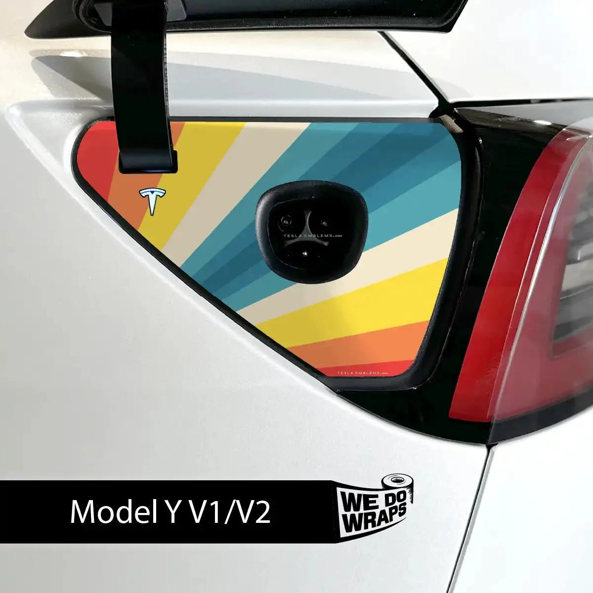 Wave Rider Stripes Tesla Charge Port Wrap | Model Y