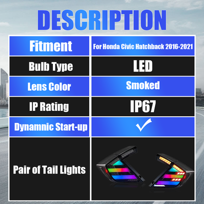 Honda Civic Hatchback 2016-2021 NeonX LED Tail Lights