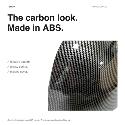 ABS Mirror Covers for Model 3/Y | 4 Finishes | 3M Tape | Scratch Protection | 3 Versions
