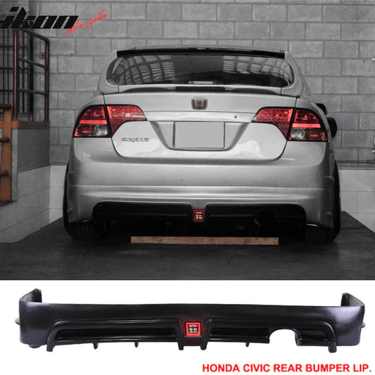 Rear Lip Spoiler for Honda Civic Sedan 2006-2011 PP with LED 3RD Brake Lamp