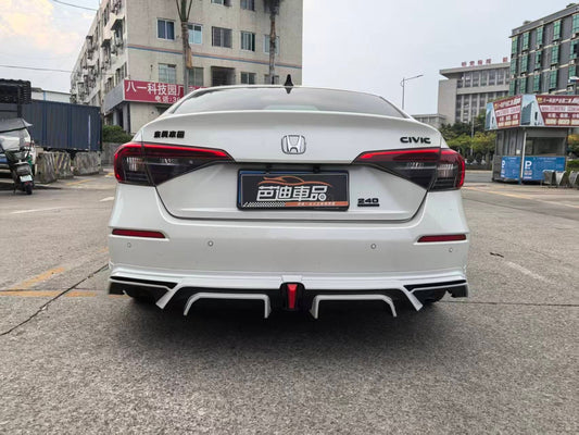2022-2025  11th Gen Honda Civic Sedan3pc Color Matched  Diffuser with LED 3rd Brake Light and Side Spats