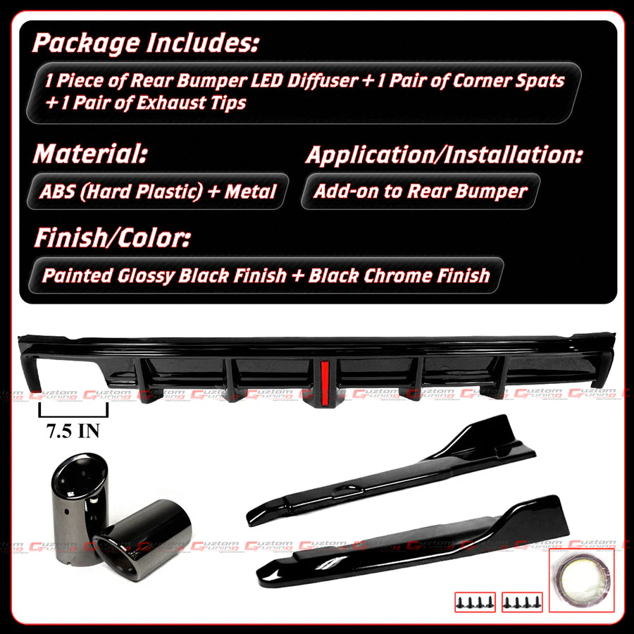 CTM Design Rear Bumper LED Diffuser Kit [2025-2026 Toyota Camry SE/XSE]