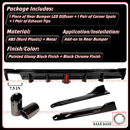 CTM Design Rear Bumper LED Diffuser Kit [2025-2026 Toyota Camry SE/XSE]