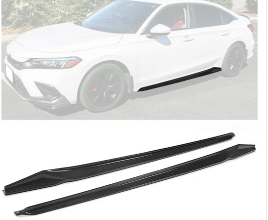 2022-2025 Honda Civic 11th Gen Sedan Side Skirt HPD Style Carbon Fiber