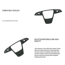 Carbon Fiber Yoke Steering Wheel Trim Panel Cover for Model S/X 2021+