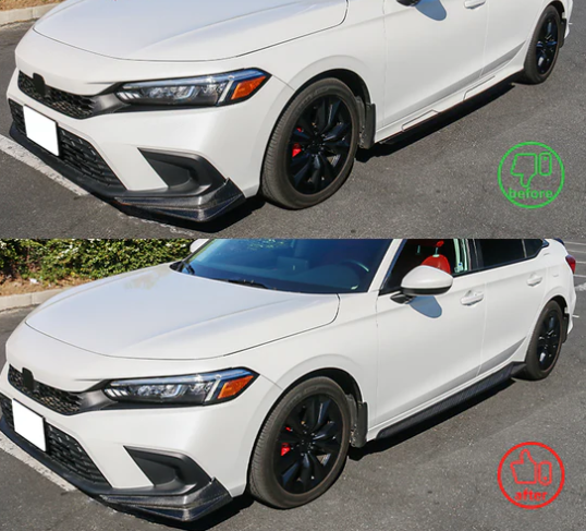 2022-2025 Honda Civic 11th Gen Sedan Side Skirt HPD Style Carbon Fiber