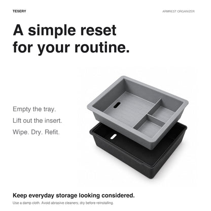 Double-Layer Center Armrest Storage Box for Model 3 Highland/Y Juniper | 3 Colors