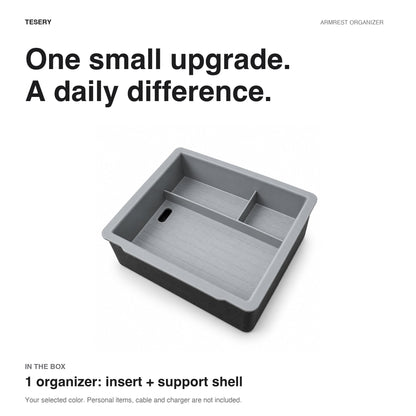 Double-Layer Center Armrest Storage Box for Model 3 Highland/Y Juniper | 3 Colors