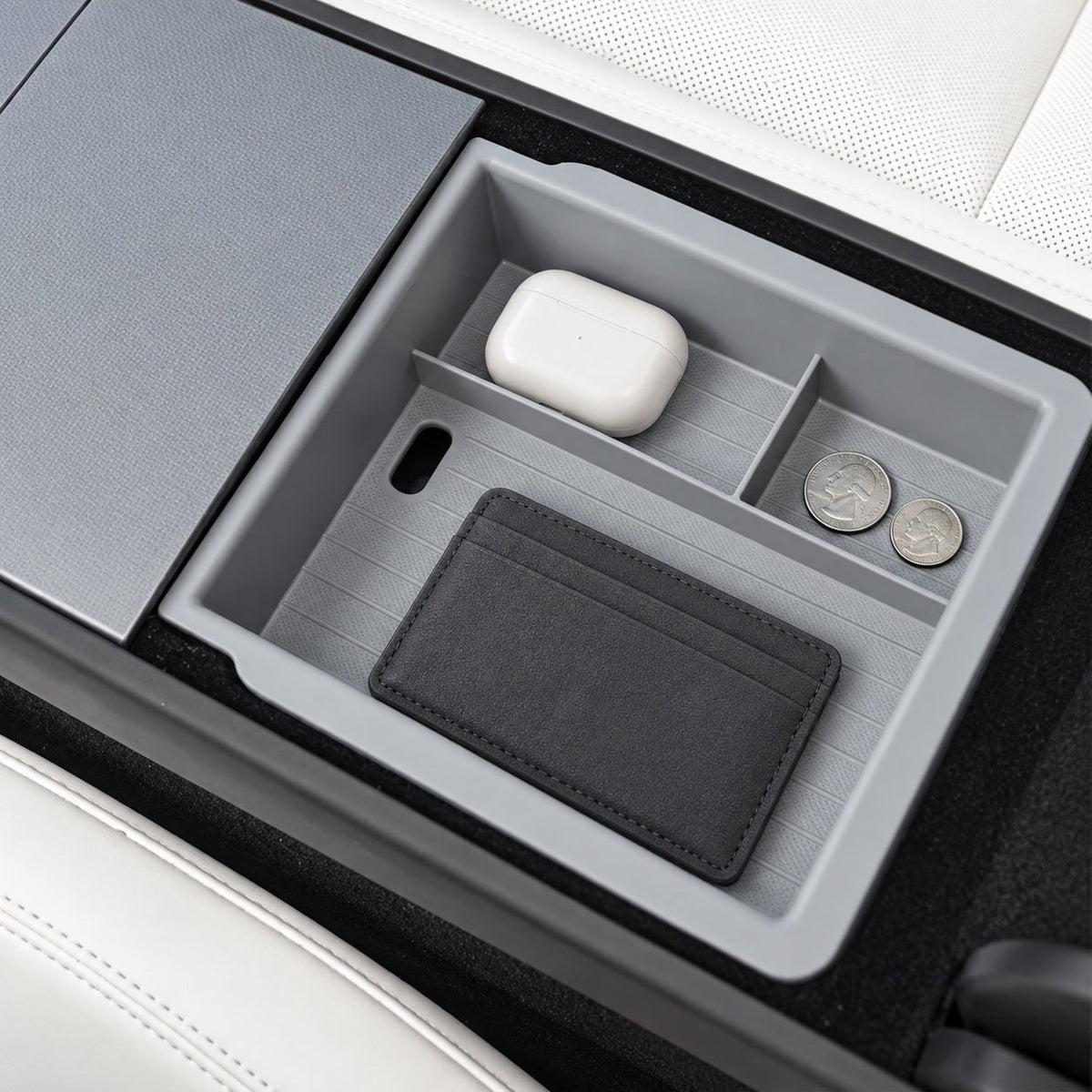 Double-Layer Center Armrest Storage Box for Model 3 Highland/Y Juniper | 3 Colors