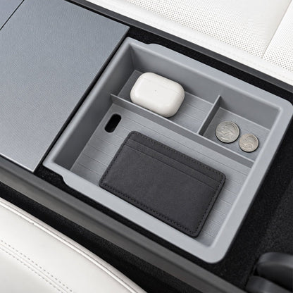 Double-Layer Center Armrest Storage Box for Model 3 Highland/Y Juniper | 3 Colors