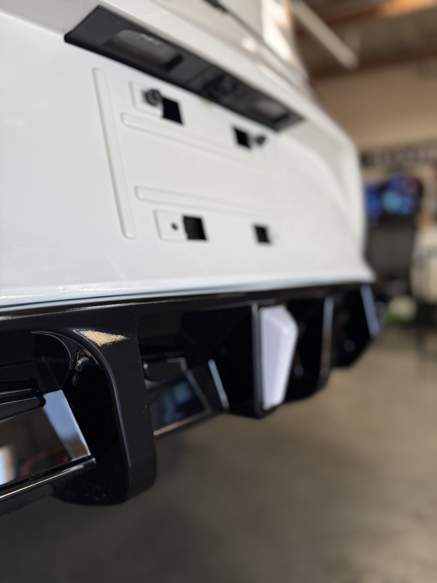 2023-2025 5th Gen DE4 Acura Integra Gloss Black Rear Diffuser(replacment) with Clear 3rd Brake LIGHT