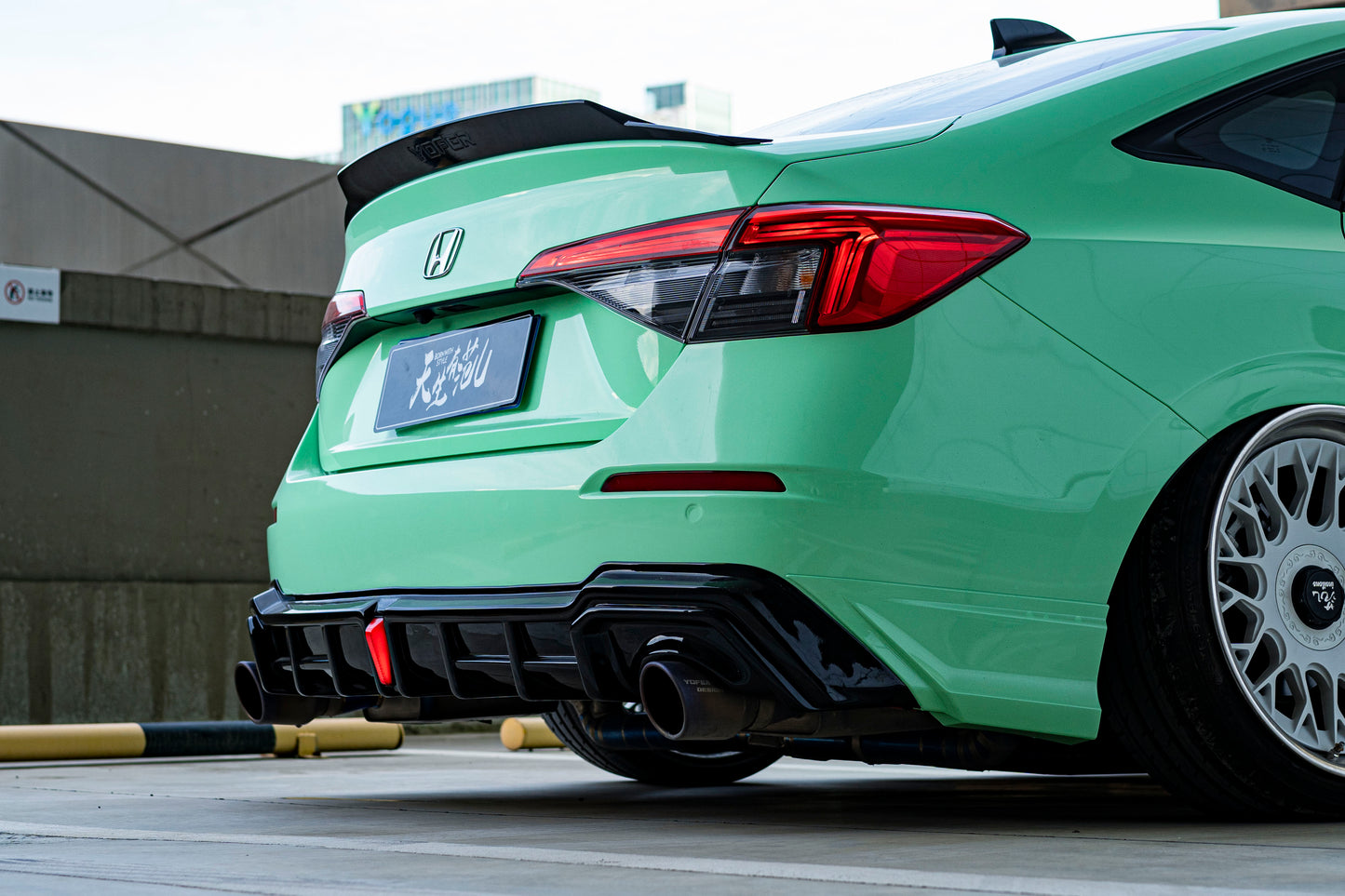 2022-2025  11th Gen Civic Sedan YOFER V2 Night Shadow Diffuser with LED 3rd Brake Light - NO SPLATS