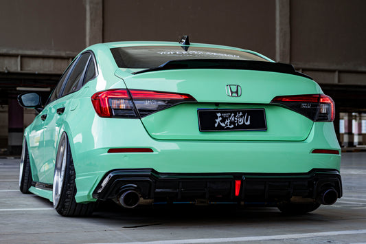 2022-2025  11th Gen Civic Sedan YOFER V2 Night Shadow Diffuser with LED 3rd Brake Light - NO SPLATS