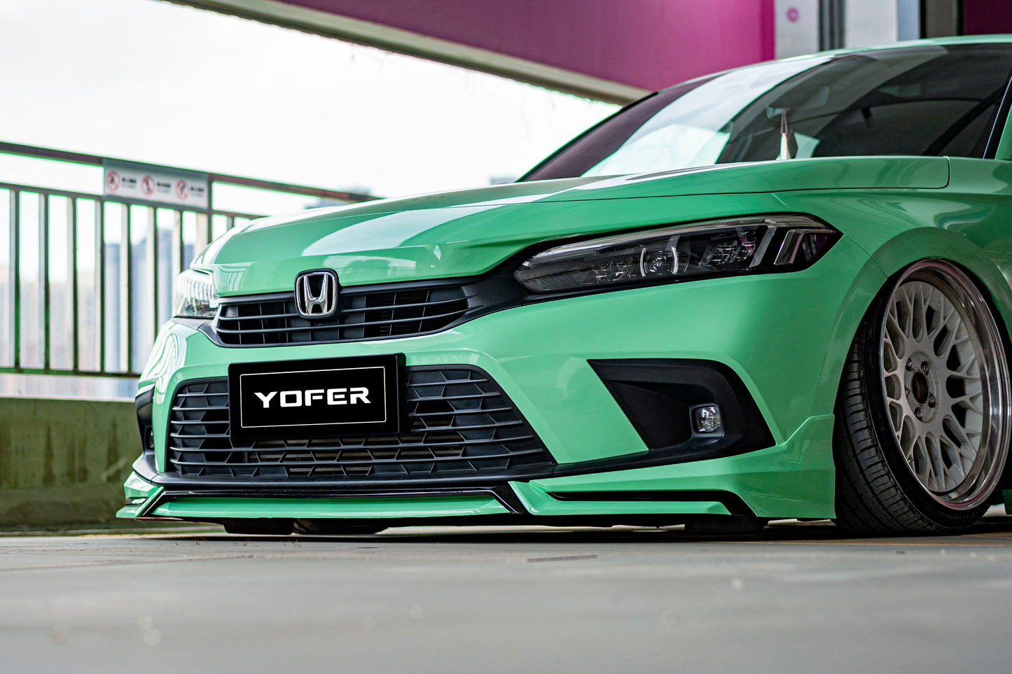 2022-2024  11th Gen Civic  YOFER V3 4 Pc Night Shadow Front Lip (Painted)