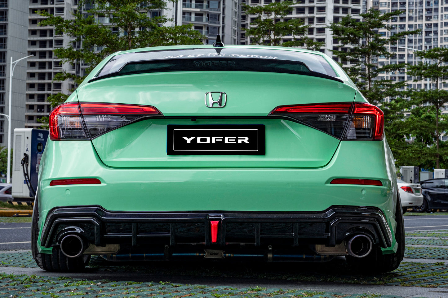 2022-2025  11th Gen Civic Sedan YOFER V2 Night Shadow Diffuser with LED 3rd Brake Light - NO SPLATS
