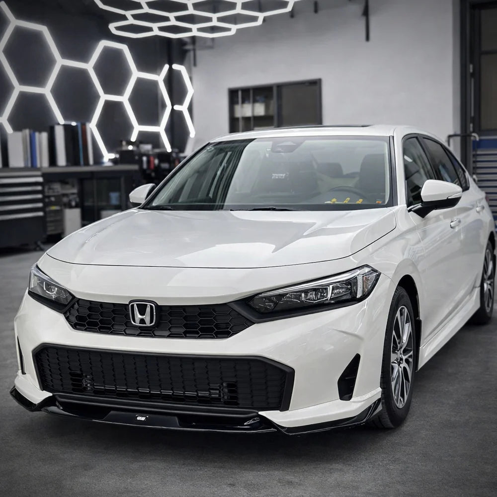 2025-26 Honda Civic 11th Gen Sedan/Hatchback Front Lip - V3 - BRIGHT BLACK