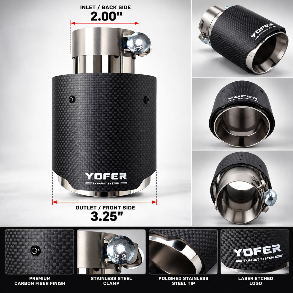 2025-26 Toyota Camry Quad Exhaust System with Carbon Fiber Tips | YOFER