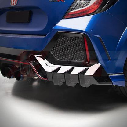 HRS 2017-21 Honda Civic 10th Gen Hatchback FK8 Mugen Style Rear Diffuser & Spats
