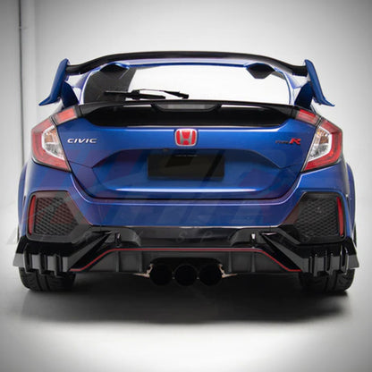 HRS 2017-21 Honda Civic 10th Gen Hatchback FK8 Mugen Style Rear Diffuser & Spats