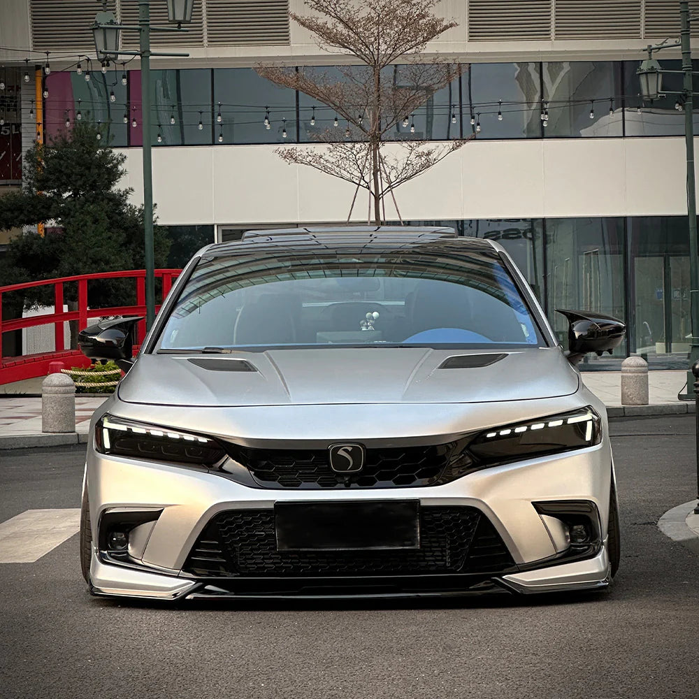 2022-24 Honda Civic 11th Gen Sedan/Hatchback Front Lip - V4 - GLOSS BLACK
