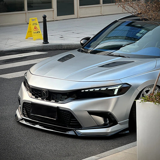 2022-24 Honda Civic 11th Gen Sedan/Hatchback Front Lip - V4 - GLOSS BLACK