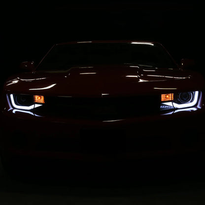 2010-2013 Chevy Camaro 6th Gen Style Headlights – OEM Bumper Fitment, LED Light Bar - HALOGEN LIGHT