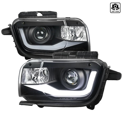 2010-2013 Chevy Camaro 6th Gen Style Headlights – OEM Bumper Fitment, LED Light Bar - HALOGEN LIGHT