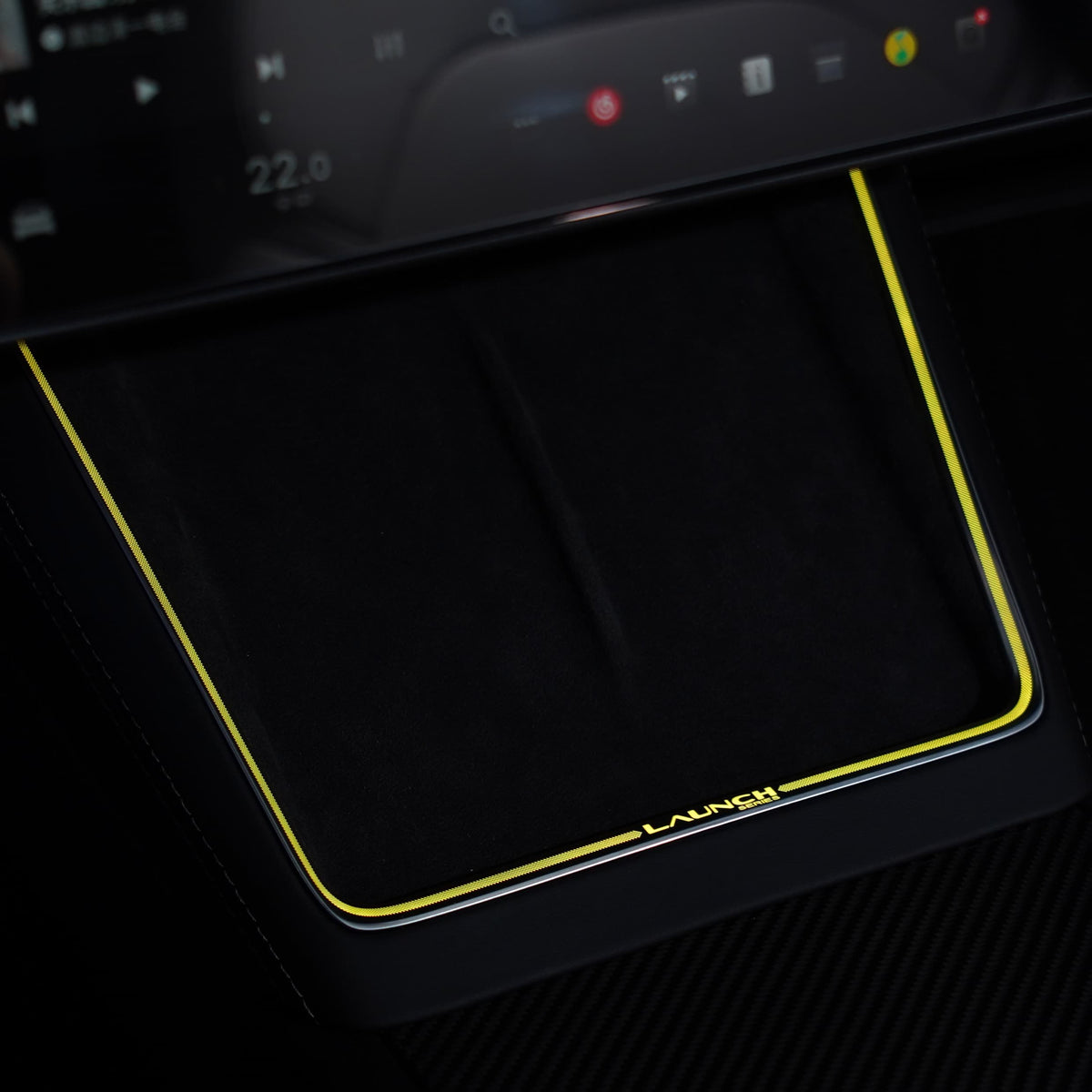 Laser-Carved Ambient Light for Model Y Juniper / YL Wireless Charging Port | TESERY