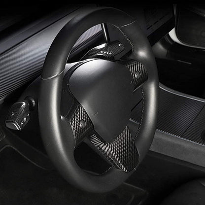 Model 3 / Y Steering Wheel Patch - Carbon Fiber Interior Mods