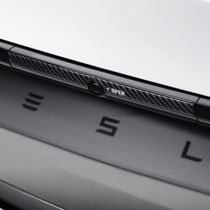 Model Y Juniper Rear Trunk Button Sticker | Flexible Urethane Carbon Fiber