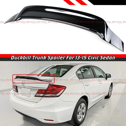 2012-2015 HONDA CIVIC 4DR SEDAN GLOSS BLACK R STYLE DUCKBILL TRUNK SPOILER