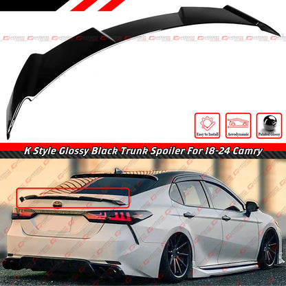 K Style Gloss Black Trunk Spoiler [2018-2024 Toyota Camry]