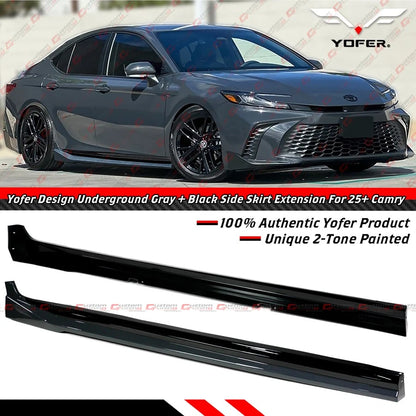 25-26 Toyota Camry Yofer Underground Gray Black 2 Tone Side Skirt Extension