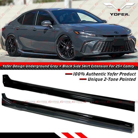 25-26 Toyota Camry Yofer Underground Gray Black 2 Tone Side Skirt Extension