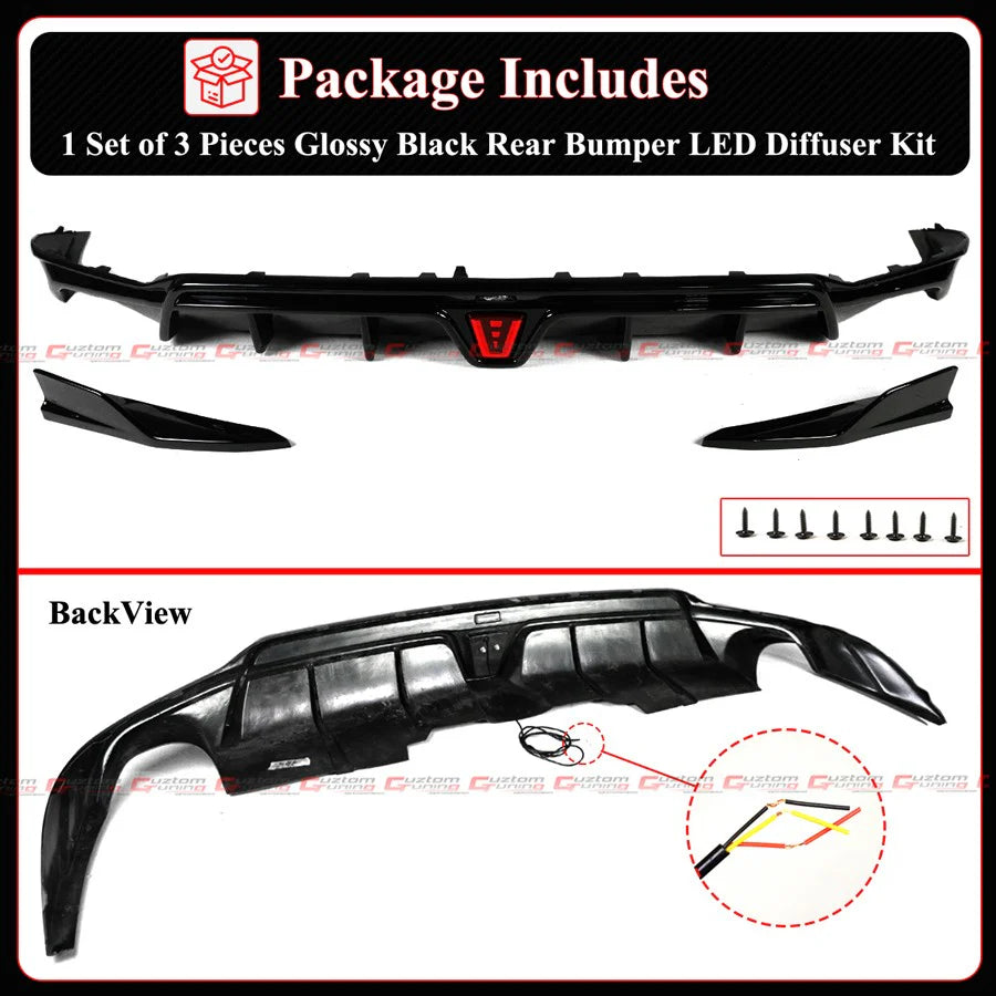 GF Bodykit V2 LED Rear Diffuser W/ Extension [2023-2026 Acura Integra Base A-Spec]