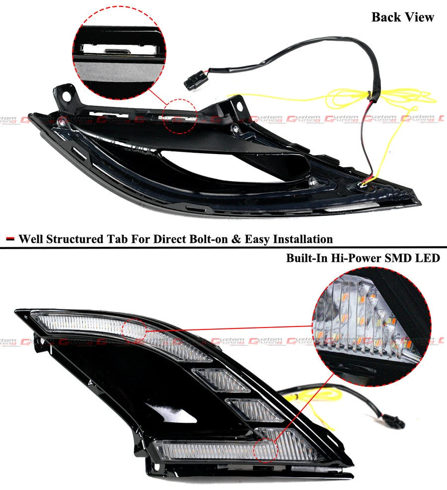 2023-25 ACCORD FRONT BUMPER DUAL COLOR SEQUENTIAL LED DRL FOG LAMP LIGHT KIT