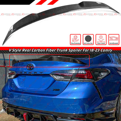 Real Carbon Fiber V Style Trunk Spoiler [2018-2024 Toyota Camry]