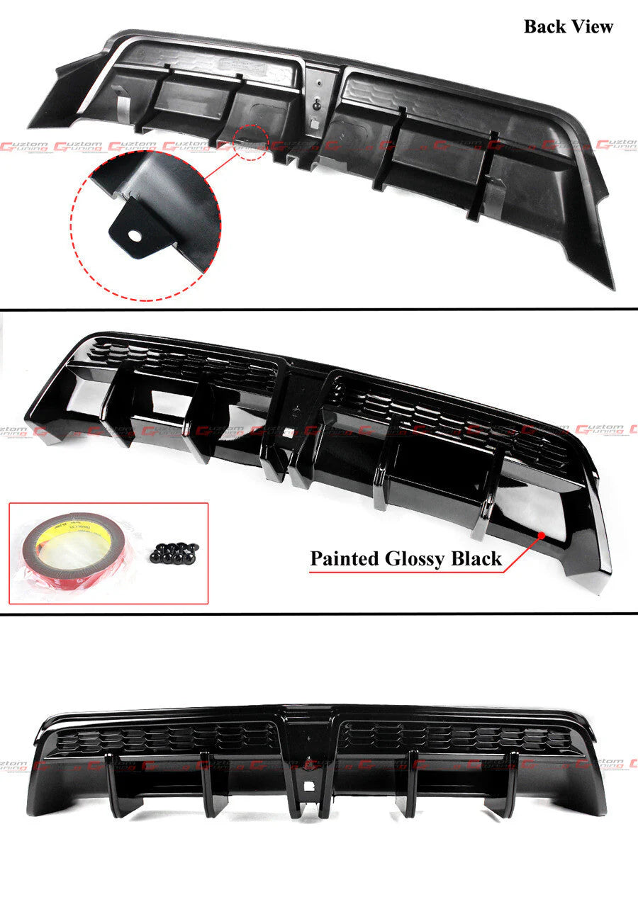 Yofer Design V2 Gloss Black LED Rear Bumper Diffuser [2018-2024 Toyota Camry SE XSE TRD]