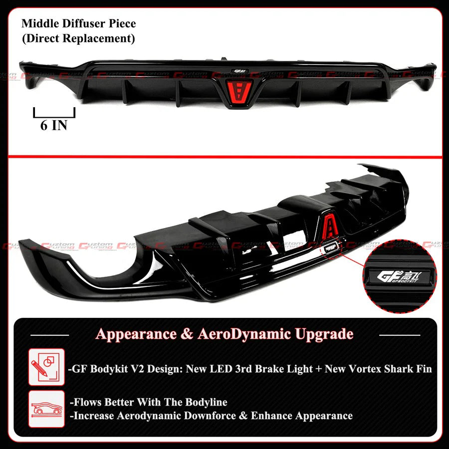 GF Bodykit V2 LED Rear Diffuser W/ Extension [2023-2026 Acura Integra Base A-Spec]