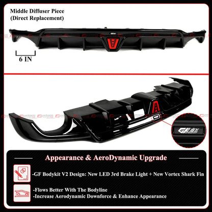 GF Bodykit V2 LED Rear Diffuser W/ Extension [2023-2026 Acura Integra Base A-Spec]