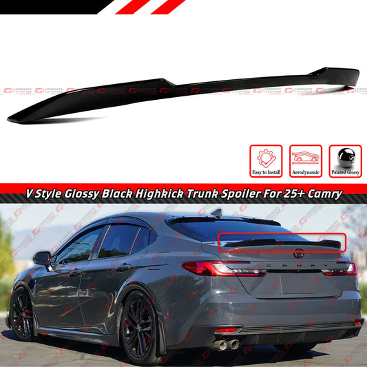 V Style Glossy Black Trunk Spoiler [2025-2026 Toyota Camry]
