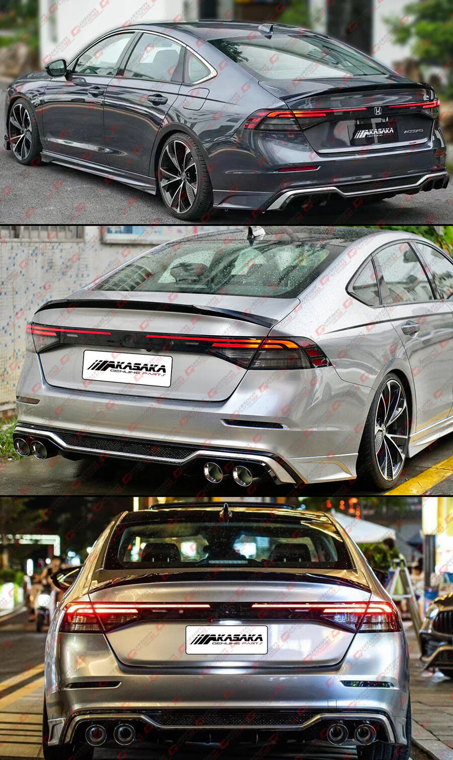 Akasaka V1 Gloss Black Trunk Spoiler [2023-2026 Honda Accord]