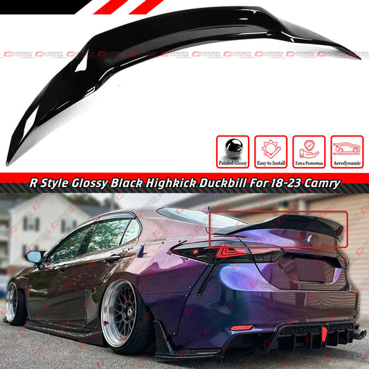 R Style Gloss Black Highkick Trunk Spoiler [2018-2024 Toyota Camry]