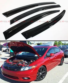 12-15 9TH GEN CIVIC FB SI SEDAN 3D MUG STYLE SMOKED WINDOW VISOR VENT SHADE