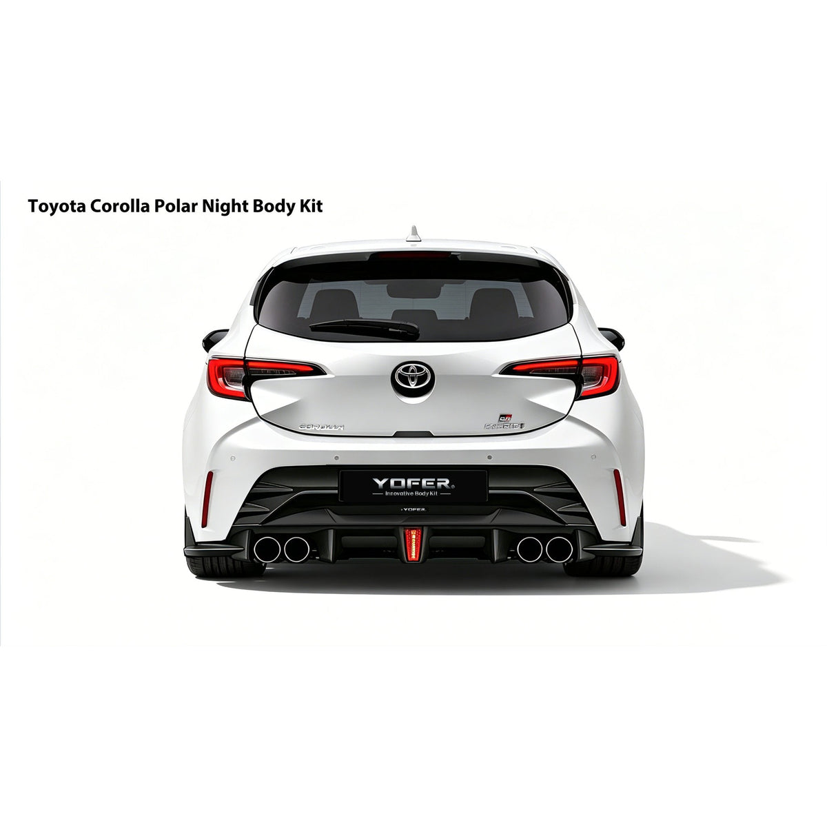 2020-2026 SWA E210 12th Gen Toyota Corolla Hatchback  Gloss Black Rear Diffuser with 3rd Brake Light BY Yofer Design