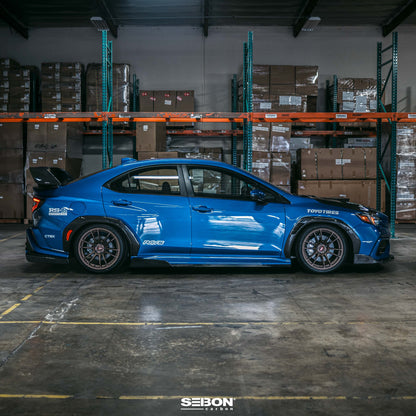 MB-style carbon fiber side skirts for 2022-2025 Subaru WRX