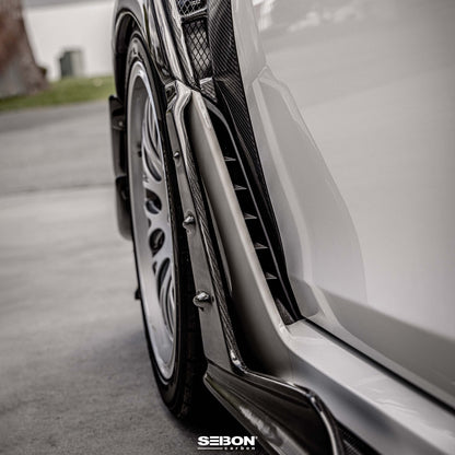 MB-Style Carbon fiber Front Side Skirt Extensions for 2023-2025 Honda Civic Type R