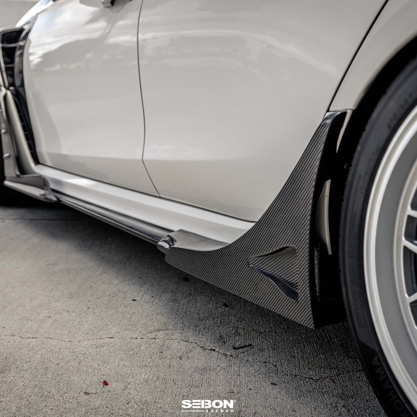 MB-Style Carbon fiber Rear Side Skirt Extensions for 2023-2025 Honda Civic Type R