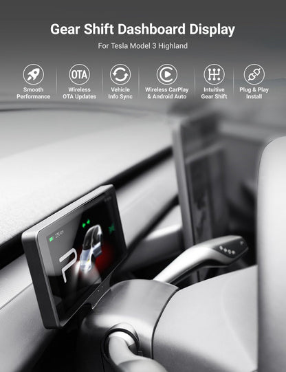 TESERY 7′′ Gear Shift Touch Screen Dashboard Display for Model 3 Highland / Model Y Juniper
