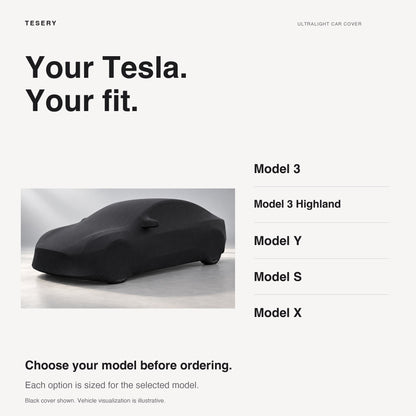 Ultralight Car Cover for Model 3/Y/X/S | Indoor & Outdoor | UV Protection | Stretchable